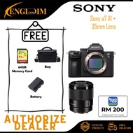 (READY STOCK) Sony Alpha A7III / A7 III / A7 Mark III /A7M3 Mirrorless Digital Camera with  FE 35mm 