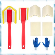 [G V W E]  Corner Paint Repair Tool 2pcs Corner Paint Tool 1pcs Double Layer Gloves for Corners, Dar