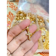 22K Titanium Gold Crystal Cross Pendant (Gold)