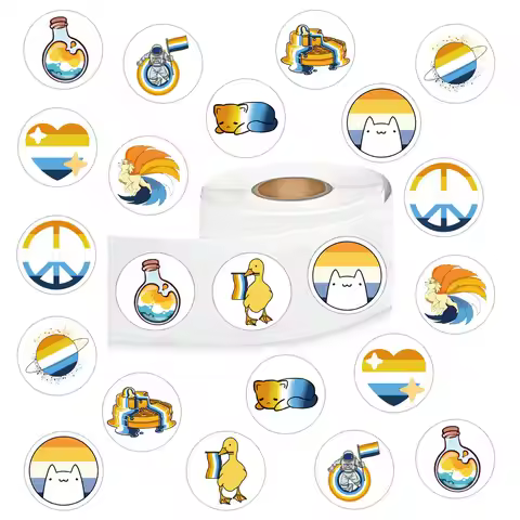 500pcs Aroace Cartoon Graffiti Stickers, Aesthetics Decal Rolls Self Adhesive Scrapbooking Envelopes