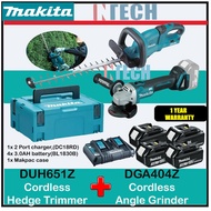 MAKITA DUH651Z CORDLESS HEDGE TRIMMER+ DGA404Z CORDLESS ANGLE GRINDER+4x3.0AH