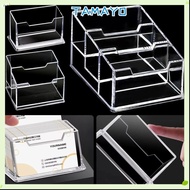 TAMAYO 1Pcs Bussiness Card Holder, 1/2/3 Grids Display Stand Business Card Box,  Transparent School 