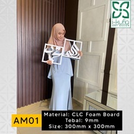 3D Khat Frame / AM01 Islamic Wall Art Allah Khat Panel Kufi Calligraphy Motif PVC CLC Celuka Board