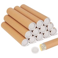 12 Pack Mailing Tubes 2X12 Inch Cardboard Mailers Tube with Caps for Packaging Posters for Mailing