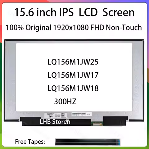 15.6 Inch 300Hz Laptop LCD Screen LQ156M1JW25 LQ156M1JW17 LQ156M1JW18 Display Matrix Panel Replaceme