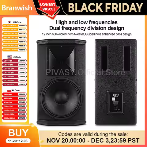 1600W Peak Power Speaker HIFI Stereo Surround 8-15 Inch Sound Box Home Theater Subwoofer for Stage D