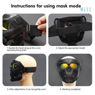 Will Removable Motorcycle  Protective Goggles Dust Protections Goggle Windproof Face   Riding Goggle