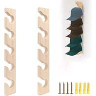 Generisch Wooden Hat Rack, Pack of 2 Wooden Hat Shelves, Wall Baseball Caps Display Organiser, Cap H