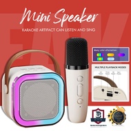 New K12 Wireless Karaoke Speaker Bluetooth Microphone Home KTV Karaoke Machine RGB Light Portable Mini Bluetooth Speaker