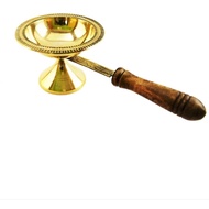 Brass Dhoobakkal with Wooden HandlePuja Dhoopakal|Pooja Dhoopkarandi|Arthi Holder Pooja Camphor Burn
