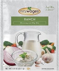 Mrs. Wages Ranch Dressing and Dip Mix, 0.8 Oz, Pack of 12