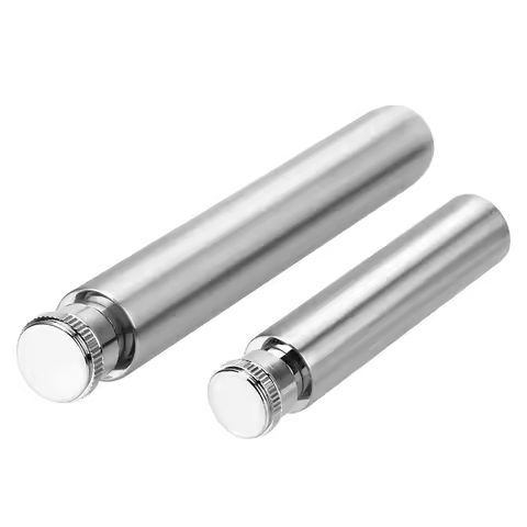 HILIFE Tubular Wine Pot 1oz/1.5oz Polished Round Bottom Wine Whisky Bottle Portable Stainless Steel 