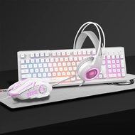 Inplay STX540 Pink Gaming 4 in1 Combo  Keyboard Mouse Headset Mouse Pad Gaming Kit  Mechanical Feel