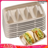 [TSS]☃10/20Pcs Disposable Taco Holders for Parties Sturdy Taco Tray Holder with Dividers Eco-Friendl