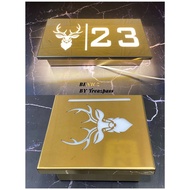Gold Stainless Steel House Number Plate /Mas Stainless Steel rumah Nombor Plat