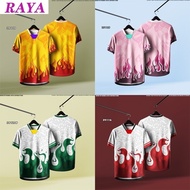 2025 New Summer Jersey Flame Design Nfl Collar Plain, Printed Design Loose Jersey