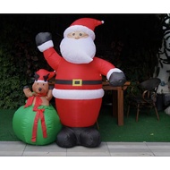 Christmas Inflatable Santa Claus,6FT Christmas Inflatable Decoration Santa  LED Lights Gift Bag
