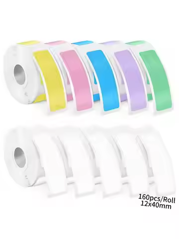 160pcs/1Roll P12 P15 Thermal Label Sticker 12mm*40mm tape Compatible Phomemo D30 Q30 Marklife P11 P5