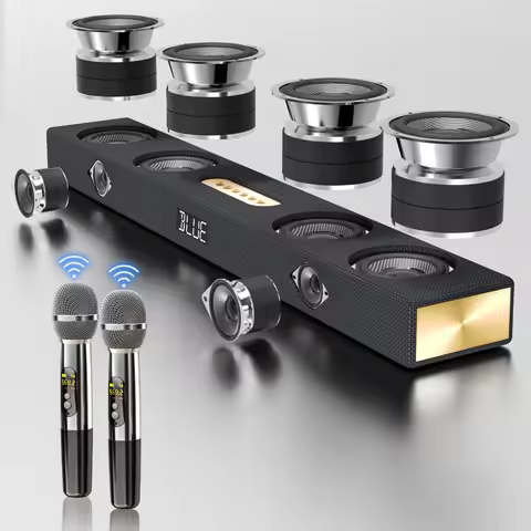Bestseller 600K Soundbar TV Audio System Home Theater Karaoke Soundbar Speaker Wireless Microphone w
