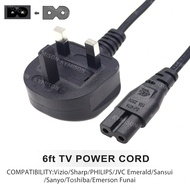2 Slot Adapter AC Wall Cable, IEC 60320 C7 Polarized 2 Prong Figure 8 to UK Singapore Fused Plug for