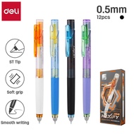 Deli EG363-BK Quick-Drying Clickable Standard Gel Pen 0.5mm ST Tip (Black) (Each)