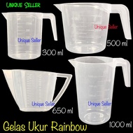 Measuring Cup 300 500 650 1000 2000 ThickML Measuring Cup Rainbow 1/ 2 Liter 1 Liter Plastic Measuri