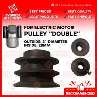 Motor Pulley for electric motor 2hp/3hp (3” double) 28mm inside diameter