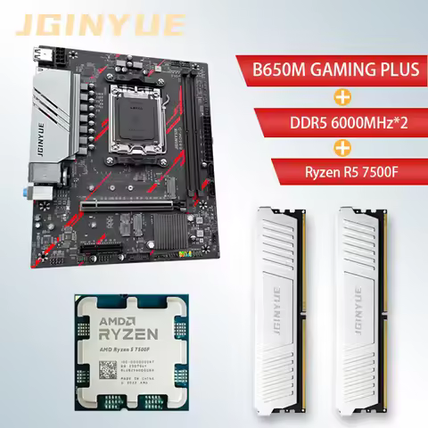 JGINYUE AM5 B650 Motherboard MATX support AMD Ryzen7000-9000Series DDR5 desktop CPU 32GB RAM Ryzen75