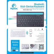 Razeak Ws-Bk102 คีย์บอร์ด บูลทูธ วางโทรศัพท์ ชาร์จแบตได้ในตัว Bluetooth Multi-Device Keyboard Window/Mac/Android/iOs