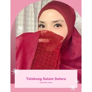 [Part 2🎁]Telekung Sulam Satin Silk Jaquard Telekung Sutera Free Zipper Bag