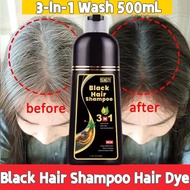 3 in 1 Black Hair Shampoo Herbal Hair Dye Permanent Hair Color Pewarna Rambut  Halal Sah Solat One W