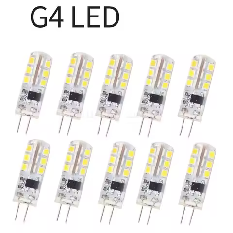 10pcs G4 Led Bulb 2W 3W 5W 9W 10W 12W 15W 12V/AC220V 3014SMD 24led Silicone Lamp Warm White/White L 