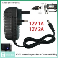 AC/DC Adaptor 12V1A/12V2A 1210/1220Power Charger Adapter Converter UK Plug Adaport Penyesuai Pengecas Kuasa
