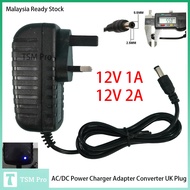 AC/DC Adaptor 12V1A/12V2A 1210/1220Power Charger Adapter Converter UK Plug Adaport Penyesuai Pengeca
