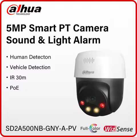 Dahua 5MP Full Color PT Camera Smart Sound & Light Warning Human Detection Security Monitor Two-way 
