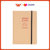 Sổ tay ghi chép bìa cứng A5 Crabit dotgrid 100gsm - Croissant