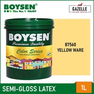 Boysen Color Series Permacoat Latex Paint for Cement Concrete Flat Semi Gloss White - 1 Liter