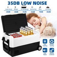 12/24V DC & 110-240V AC 35/45/55L Portable Car Refrigerator Freezer Cooler Auto Fridge Compressor Qu