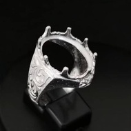 925 Pure Silver Eight Claws Batik Design Ring Casing For Stone 14x18mm.Bingkai Cincin Perak Lelaki.