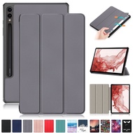 For Samsung Tab S9 Plus Case 12.4" Trifold Magnetic Leather Stand Hard Smart Cover For Coque Galaxy Tab S9+ S9 11"S9Plus Case