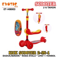 Exotic Folding Scooter ET-HB003 Otopet Music PU Wheel 3-Wheel Multi Functional Scooter w Seat Scooter