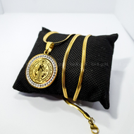 Lux & Gold High Quality and Gold Plated PATRON SAINT BENEDICT MEDALLION NECKLACE  High Quality and A