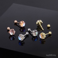 Ear Piercing Earrings Twist Buckle Sterling Silver Emperor Feng Round Ear Bone Stud Earrings Pure Si