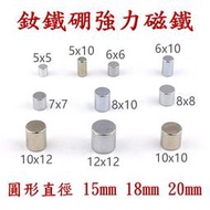 釹鐵硼強力磁鐵 圓形 直徑 15mm 18mm 20mm 防銹 強磁 磁鐵 冰箱門 油箱 紗窗 布簾 黏土 白板 教學