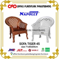 (gojek) kursi sofa napolly tiger 45 kursi teras kursi taman plastik - putih
