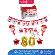 Happy Birthday Decoration Package Children's paper Banner Republic of Indonesia decoration accessori