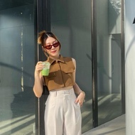 thesun_co Jemma Top Sleeveless Crop Shirt