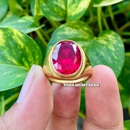 CINCIN BATU MERAH DELIMA CUTTING ASLI SUPER KEREN TOP QUALITY