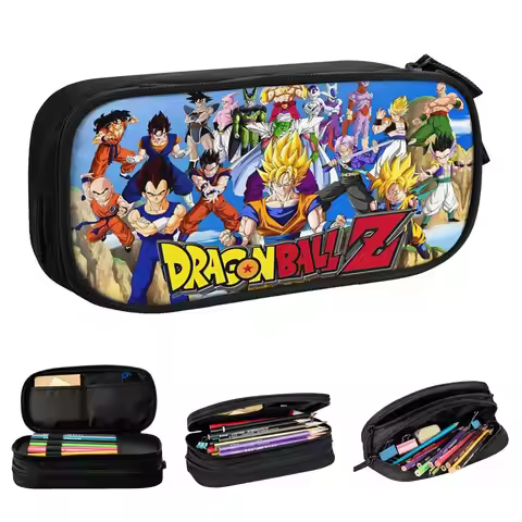 Dragon Ball Z Anime Characters Pencil Cases DBZ Pencilcases Pen Holder Kids Large Storage Bag Studen
