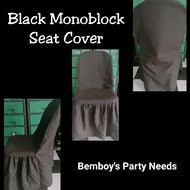 Black Monoblock Chair Seat Cover